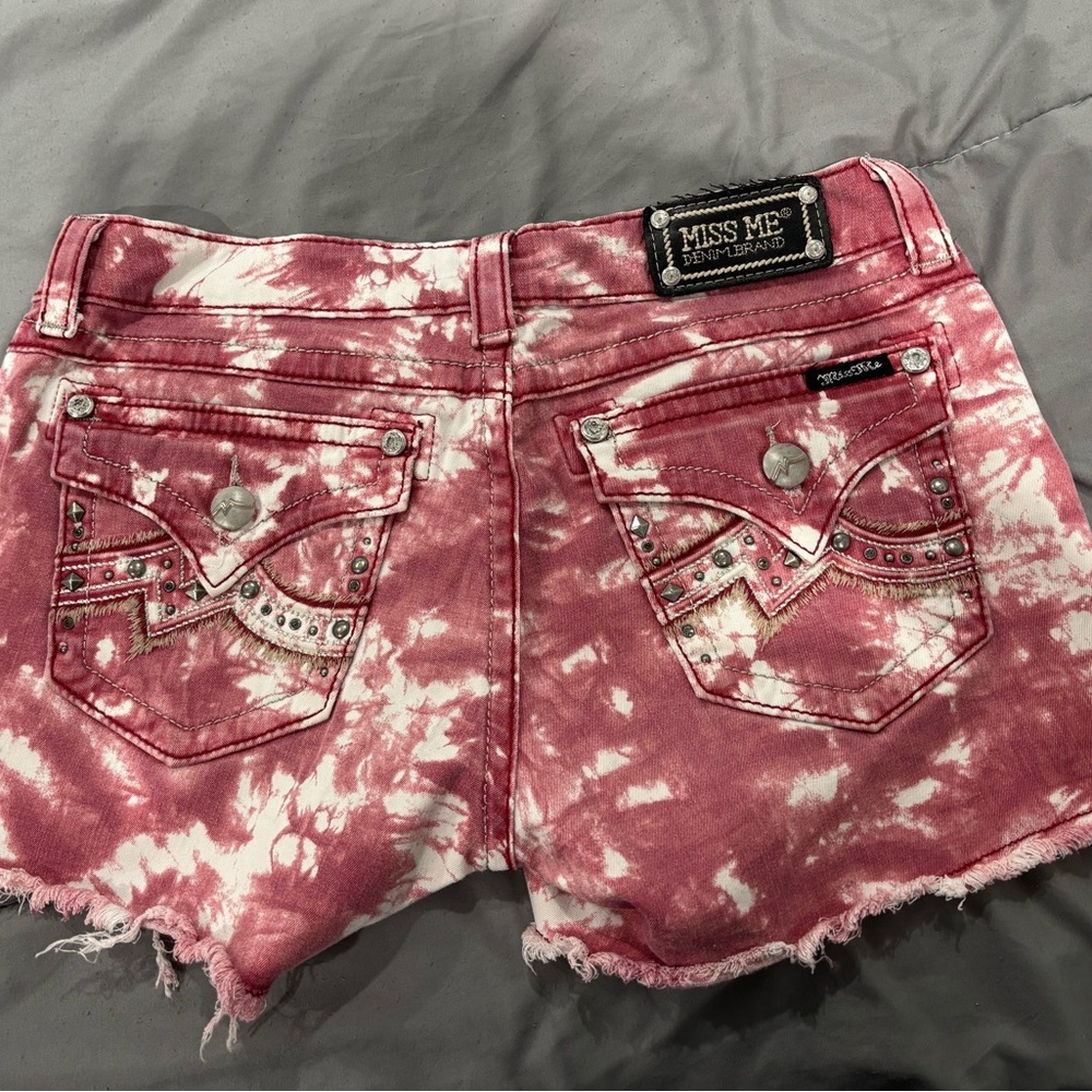Miss Me Pink Distressed Jean Shorts